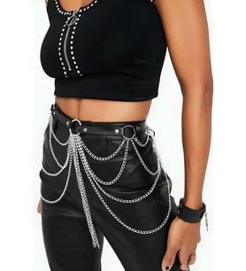Mulvxbrf Brf02 Zincir Detaylı Şık Deri Harness Kemer - Brf512 (Mulvix)