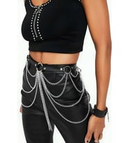 Mulvxbrf Brf02 Zincir Detaylı Şık Deri Harness Kemer - Brf512 (Mulvix)