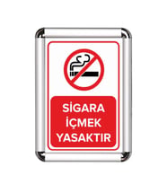 Sigara İçmek Yasaktır A3 Cerceveli Uyarı ve Yönlendirme Levhası