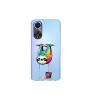 Huawei Nova 9 ile Uyumlu Splash Tembel Hayvan Tasarımlı Şeffaf Silikon Kılıf