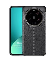 Microsonic Xiaomi Mi 14 Ultra Kılıf Deri Dokulu Silikon Siyah (Siyah)