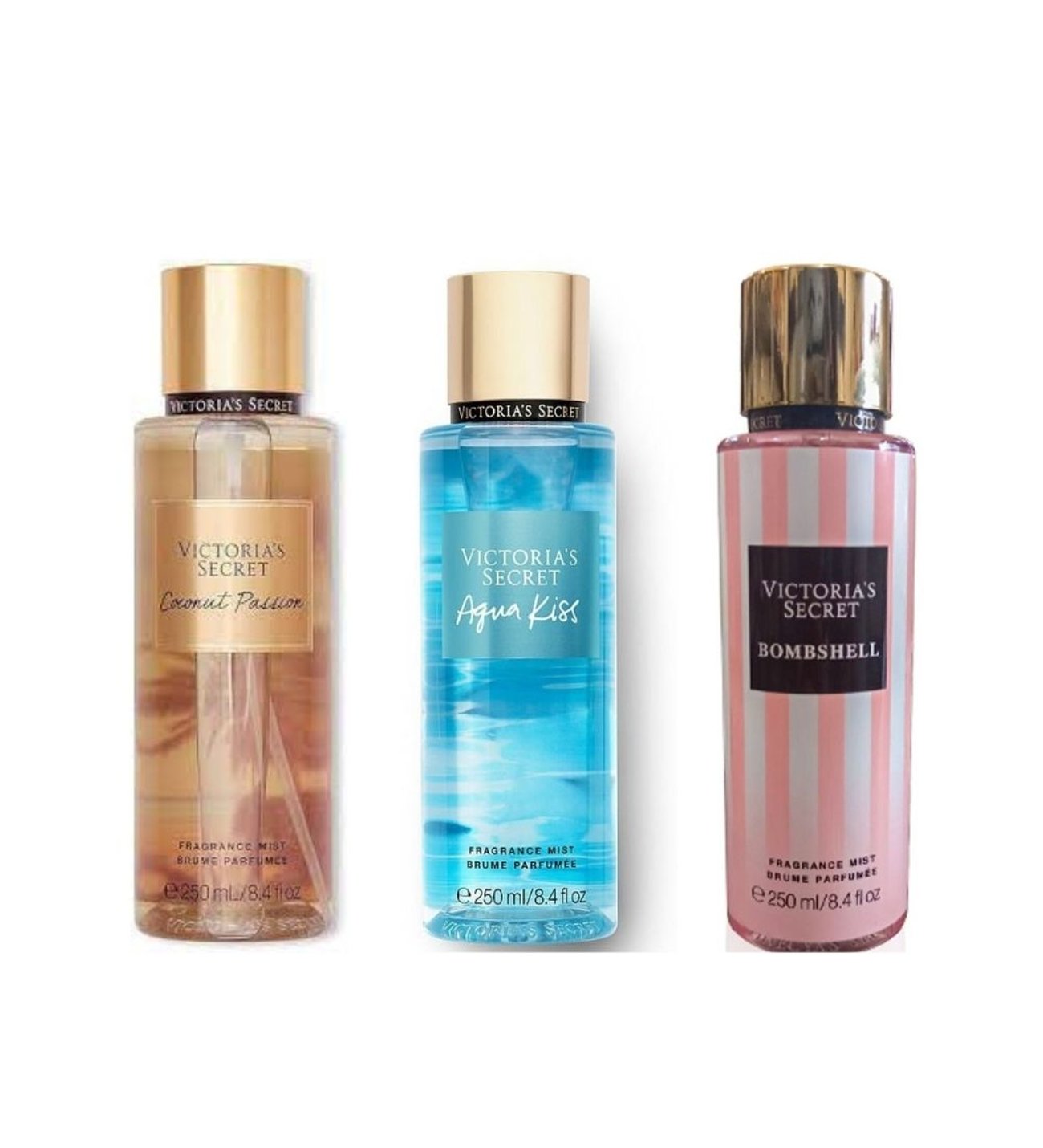 Victoria' Secret Coconut Passion-Aqua Kiss-Bombshell Vücut Spreyi