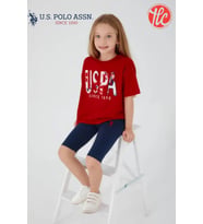 U.S. Polo Assn. Since 1890 Garson Kız Çocuk Kısa Kollu Şortlu Pijama Takım