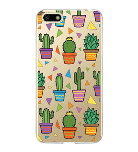 PrintiFy Huawei Y5 2018 ile Uyumlu 1mm Slim Fit Water Color 4 Baskılı Şeffaf  Kılıf