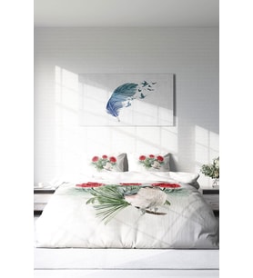 Çift Kişilik ( Lastikli Çarşaflı ) %100 Pamuk Saten Nevresim Takımı Big Birdy