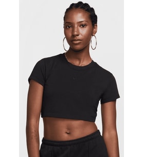 Nike Chill Knit Sup Crop Womens Tshirt Kadın Günlü Crop Tişört Siyah