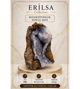 Sertifikalı Kristal Kuvars Jeot Doğal Taş Koleksiyonluk Dekoratif 8.2x6.7 cm 222 gr NO106