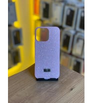 iPhone 16 Pro Max Uyumlu Taşlı Simli Silikon Telefon Kılıfı (Pembe)