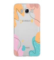 Samsung Galaxy J7 2016 Kapak Karışık Renkler Tasarımlı Şeffaf Silikon Kılıf