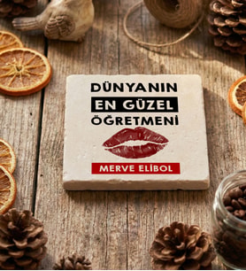 Kişiye Özel Dünyanın En Güzel Öğretmeni Bardak Altlığı Öğretmenler Günü Hediyesi (Krem)