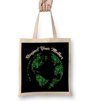 Respect Your Mother Globe Mother Earth Hipster Bez Çanta Uzun Saplı