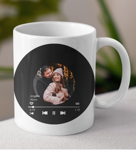 Kişiye Özel Plak Müzik Tasarımlı Kupa Bardak
