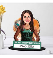 Kişiye Özel Kadın Voleybolcuya Hediye Karikatürlü Biblo