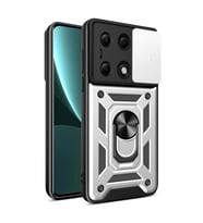 Xiaomi Poco M6 Pro 4g Kılıf Pars Lens Yüzüklü Silikon - Gümüş