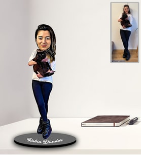 Kişiye Özel Kendin Tasarla Karikatür Ahşap Biblo Model-5