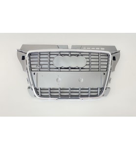 Audi A3 Uyumlu 2008-2012 Panjur S3 Gri/Krom Çerçeve