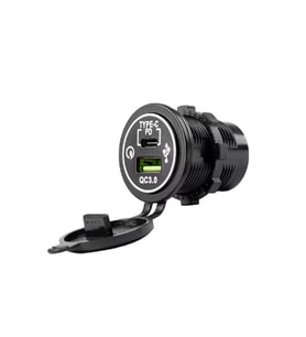 OTOMATİK USB GÜÇ SOKETİ YÜKSEK AKIMLI ÇİFT PANO TİP USB 3.0 + TYPE-C SOKET 12-24V  ARAÇ ŞARJ CİHAZI