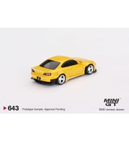 Mini GT 643 Nissan Silvia (S15) Rocket Bunny Bronze Yellow RHD Model Araba