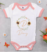 BK Kids Kişiye Özel Pembe Bebek Body Zıbın - Model 134