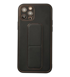 Pilelistore   iPhone 12 Pro Kılıf Coco Deri Standlı Kapak - Siyah