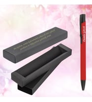 KİŞİYE ÖZEL KUTULU RUBBER METAL SİYAH AKSAM TÜKENMEZ KALEM (Kırmızı)