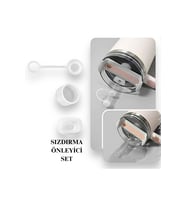 Stanley Quencher Ve Yeni Nesil Pipetli Termos Uyumlu 3 Parça Sızdırmaz Koruyucu Aksesuar Silikon Set Şeffaf