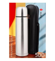 TransForMacion Çelik Kılıflı Termos 500 ML Deri Kılıflı Çelik Matara 720842