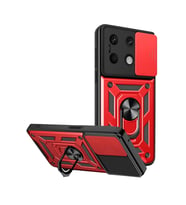 Redmi Note 13 4G Kılıf Pars Lens Yüzüklü Silikon - Kırmızı