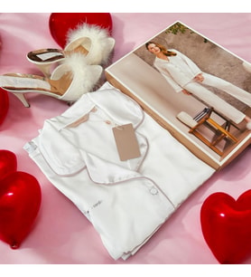 Sevgililer Günü Pierre Cardin Saten  Pijama Takımı -1200 Terlilk Seti