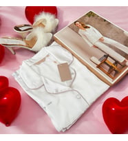 Sevgililer Günü Pierre Cardin Saten  Pijama Takımı -1200 Terlilk Seti