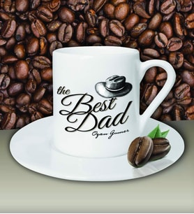 Kişiye Özel The Best Dad Tasarımlı Beyaz Kahve Fincanı