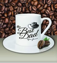 Kişiye Özel The Best Dad Tasarımlı Beyaz Kahve Fincanı