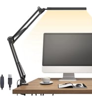 Masa Lambası Ayarlanabilir Karartılabilir Elektrikli Led Lamba USB Şarjlı LED Aydınlatma, 3 Renk Modu, 10 Parlaklık Seviyesi, Düğme Kontrolü, Metal Taban, İç Mekan Kullanımı, Çalışma, Okuma (Siyah)