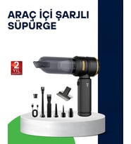 Kablosuz Şarjlı Araç İçi Küçük Alanlar İçin Güçlü Vakumlu Süpürge