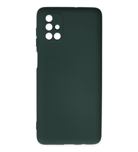 Galaxy M51 Kılıf Nano içi Kadife Silikon - Koyu Yeşil