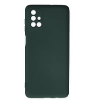 Galaxy M51 Kılıf Nano içi Kadife Silikon - Koyu Yeşil