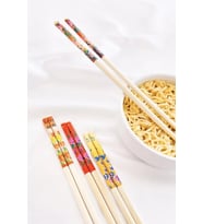 Desenli Organik Bambu Çin Çubuğu Chop Sticks 10 Çift