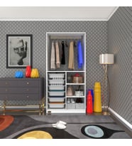 Kenzlife giysi dolabı yalın byz 180*090*30 kapaksız arkalıksız 6 sepetli (Beyaz)