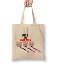 Pigs Are Friends Not Food Animal Rights PIGS ARE FRIENDS NOT FOOD Animal Rights Vegan Gift Sticker Bez Çanta Uzun Saplı