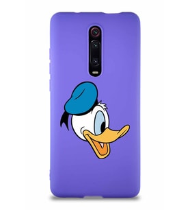 Xiaomi Redmi K20 Soft Premier Kapak Donald Duck-F Tasarımlı Silikon Kılıf - Mor (Şeffaf)