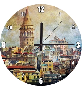 Cakatablo Galata Kulesinin Sanatsal Görsel Duvar Saati