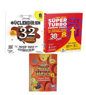 8. Sınıf Güçlendiren 32 Haftalık T.C İnkılap Tarihi Ve Atatürkçülük Kazanım Deneme +Turbo Deneme Sınavı Ve LGS Son Tekrar