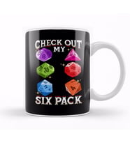 Check Out My Six Pack Funny Gaming Dice Pun Kupa Bardak Porselen