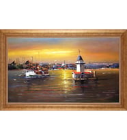 EV İŞYERİ OFİS İÇİN ALTIN ÇERÇEVELİ PASPARTULU TABLO VB829