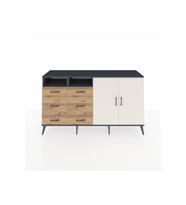 Kronos Konsol 4 Raflı 6 Çekmeceli 2 Kapaklı 176x59x99 Antrasit-Aytaşı/Çam