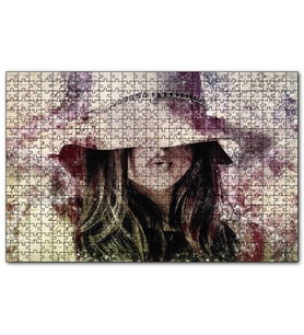 Cakapuzzle  Mektup Zemininde Şapkalı Kız  Puzzle Yapboz MDF (Ahşap) (120 Parça)