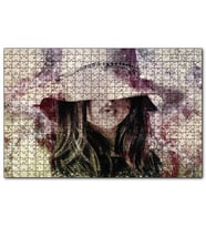 Cakapuzzle  Mektup Zemininde Şapkalı Kız  Puzzle Yapboz MDF (Ahşap) (120 Parça)
