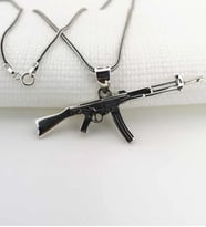 Silah Tasarımlı 925 Ayar Gümüş Erkek Kolye