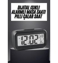 Gece Dijital Masa Saati Dijital Alarmlı Led Ekran Pilli Çalar Saat
