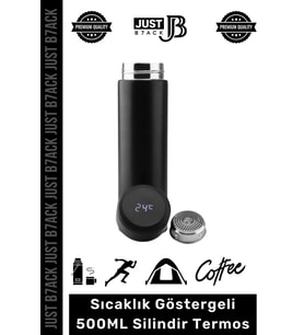 #DijitalTermos 201 Paslanmaz Çelik Kaymaz Sıcaklık Göstergeli Dijital Led Silindir Termos 500 Ml